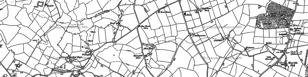 Old map of Abbey Hulton in 1879