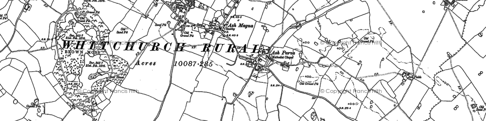 Old map of Ashfields in 1879