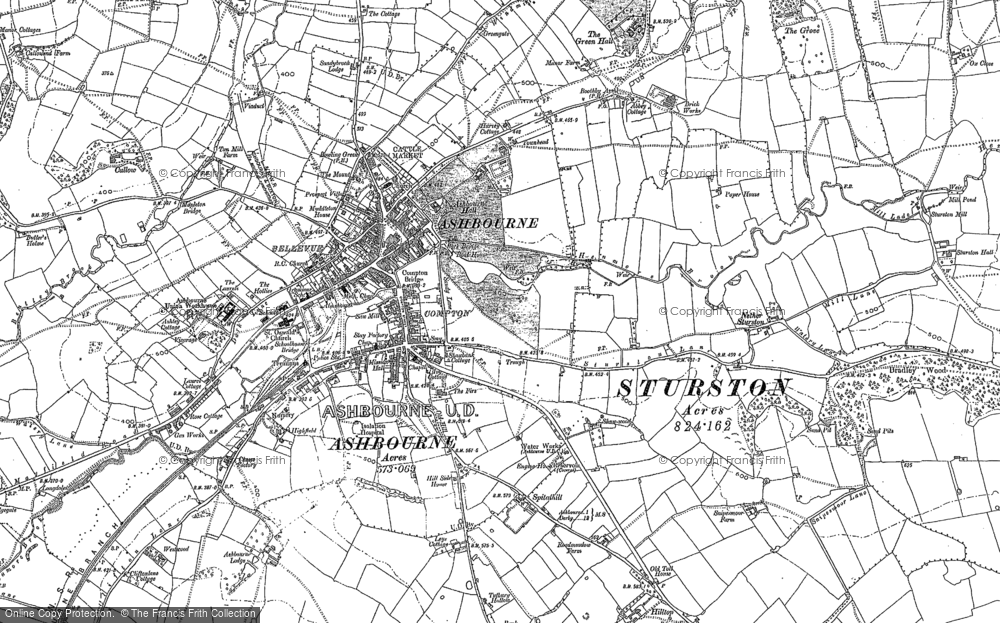 Old Map of Historic Map covering Ashbourne Green in 1880