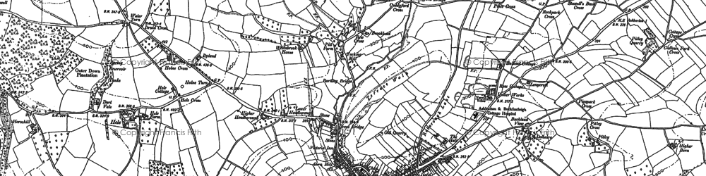 Old map of Ashburton in 1885