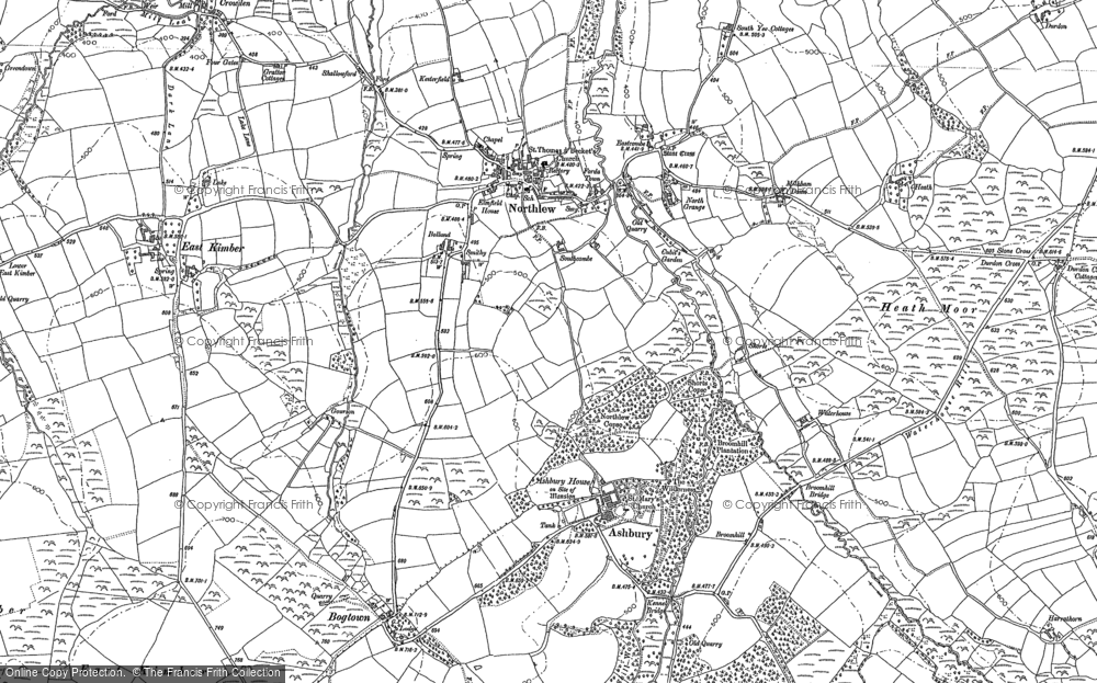 Old Map of Historic Map covering Bolland in 1884