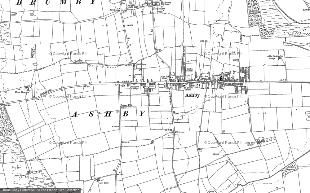 Old Map of Ashby, 1885 in 1885