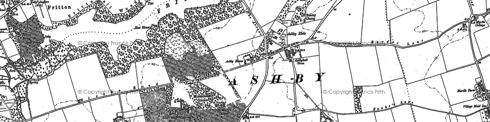 Old map of Ashby Warren in 1904