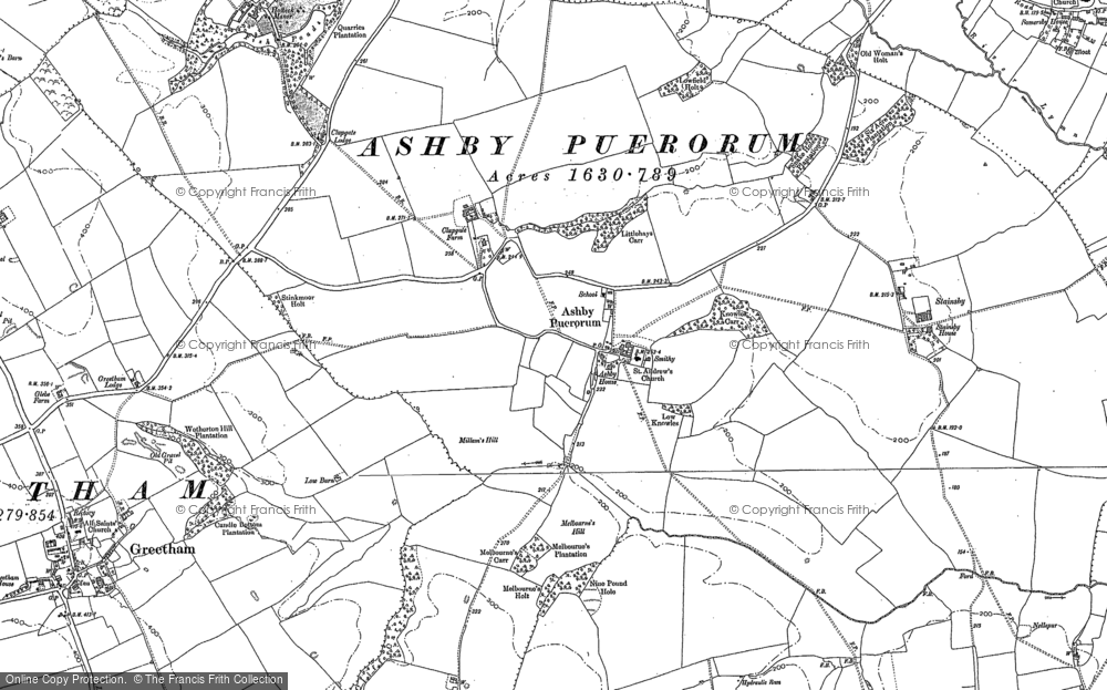 Old Map of Ashby Puerorum, 1887 in 1887