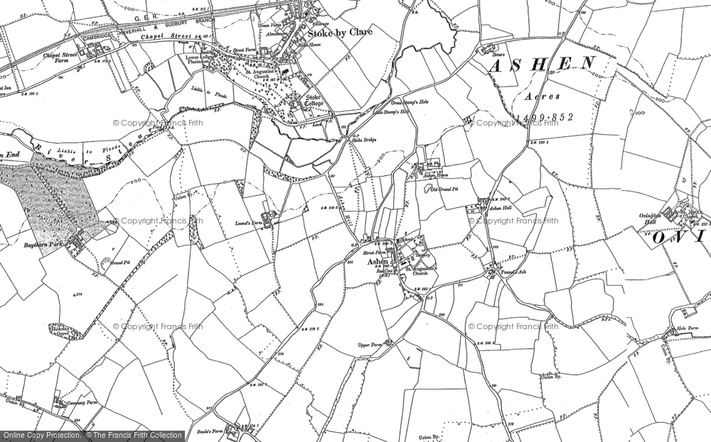 Old Map of Historic Map covering Pannel's Ash in 1896