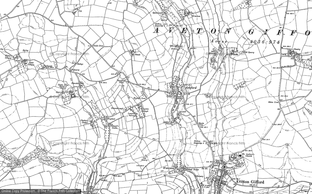 Old Map of Historic Map covering Ley in 1885