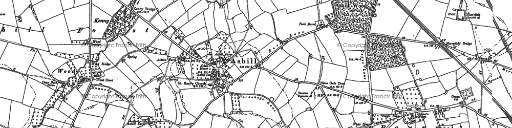 Old map of Ashill in 1886