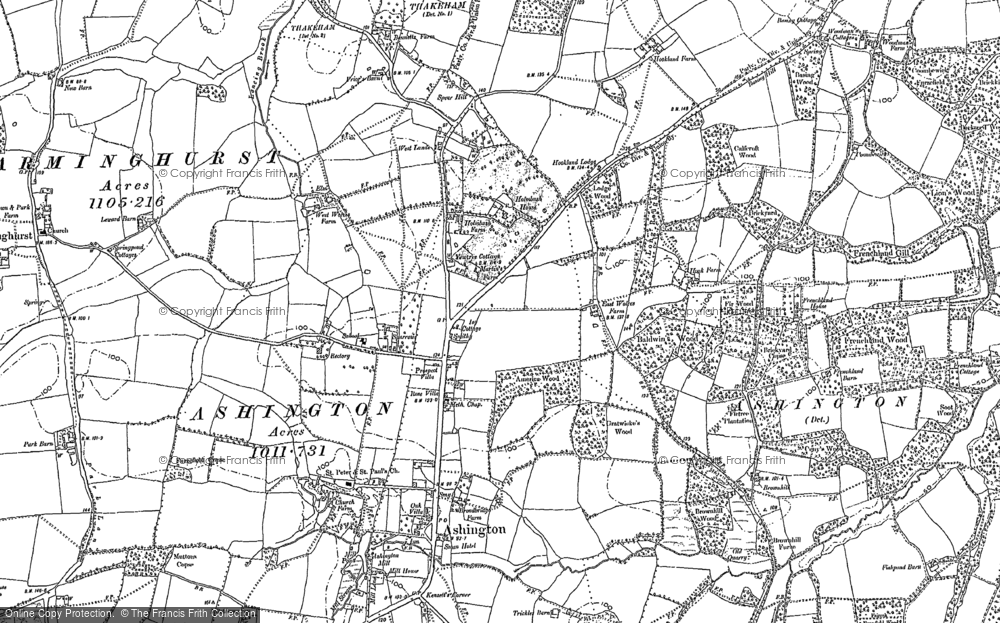 Old Map of Historic Map covering Brownhill in 1896