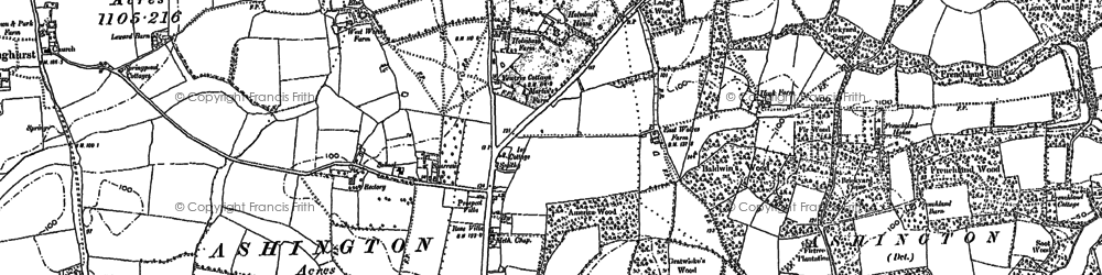 Old map of Ashington in 1896