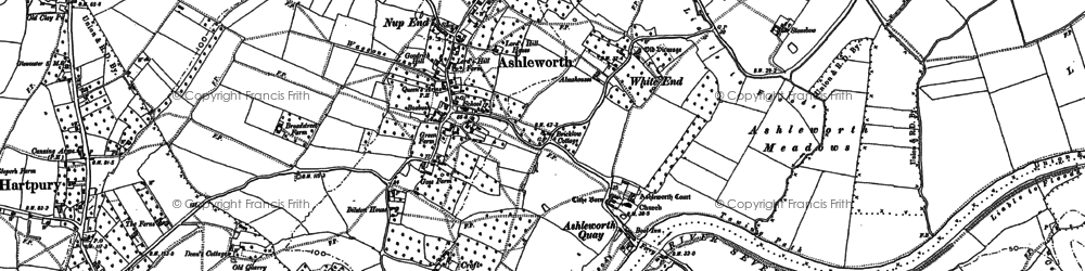 Old map of Ashleworth Quay in 1883