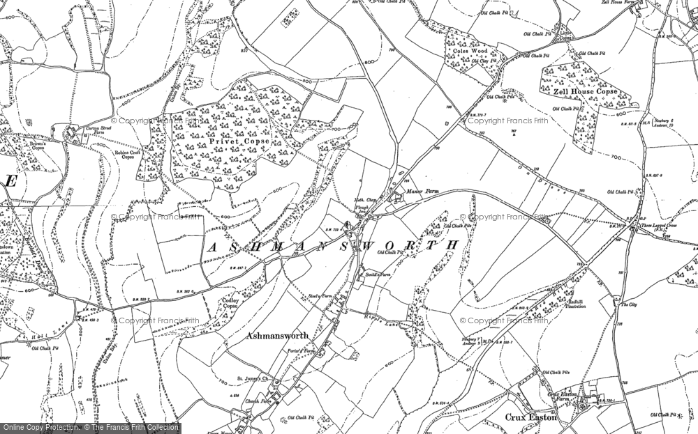Old Map of Ashmansworth, 1909 in 1909
