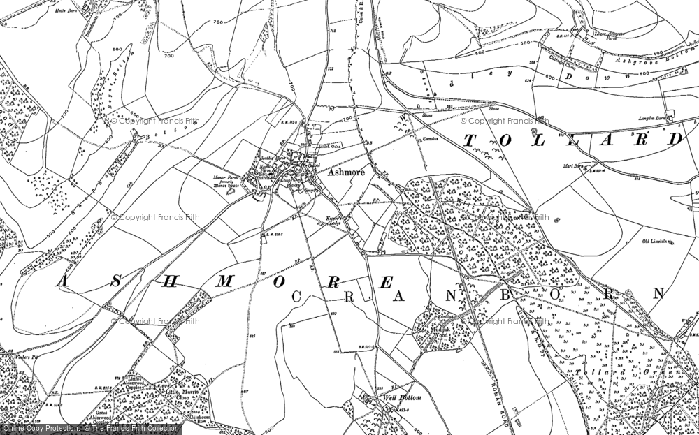 Old Map of Historic Map covering Balfour's Wood in 1924