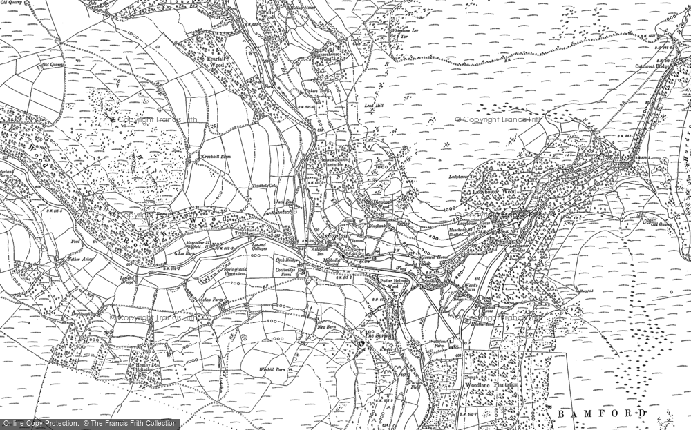 Old Map of Historic Map covering Wooler Knoll in 1896