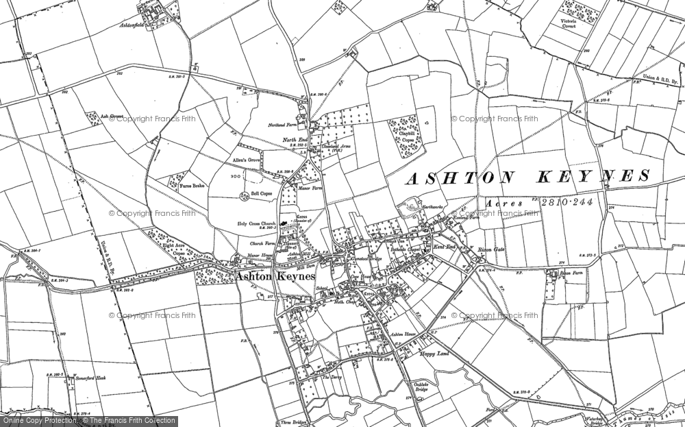 Old Map of Historic Map covering Cotswold Water Park in 1920