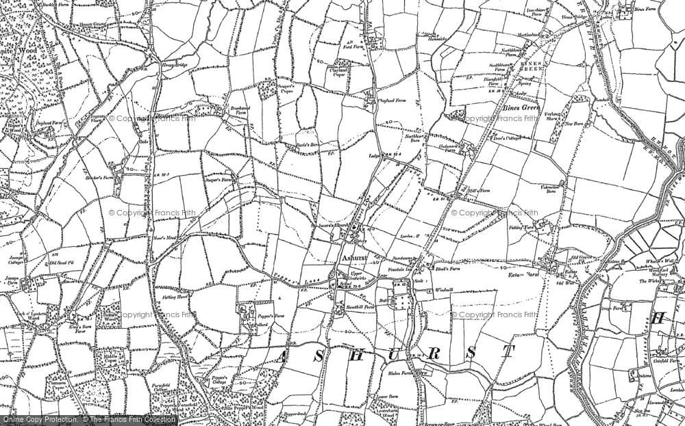 Old Map of Ashurst, 1896 in 1896