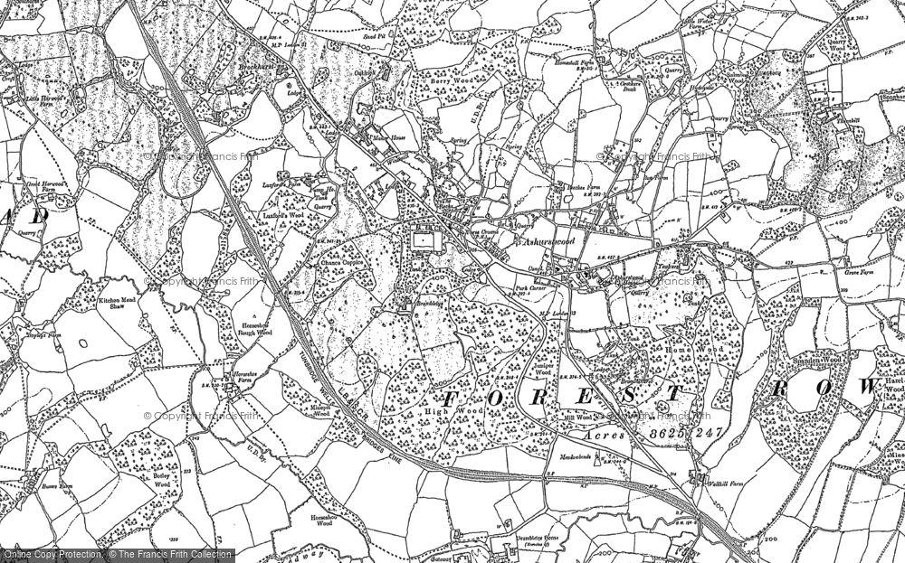 Old Map of Historic Map covering Brambletye School in 1897