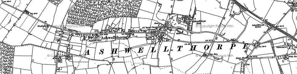 Old map of Ashwellthorpe in 1882