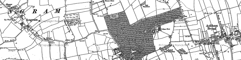 Old map of Askham Richard in 1891