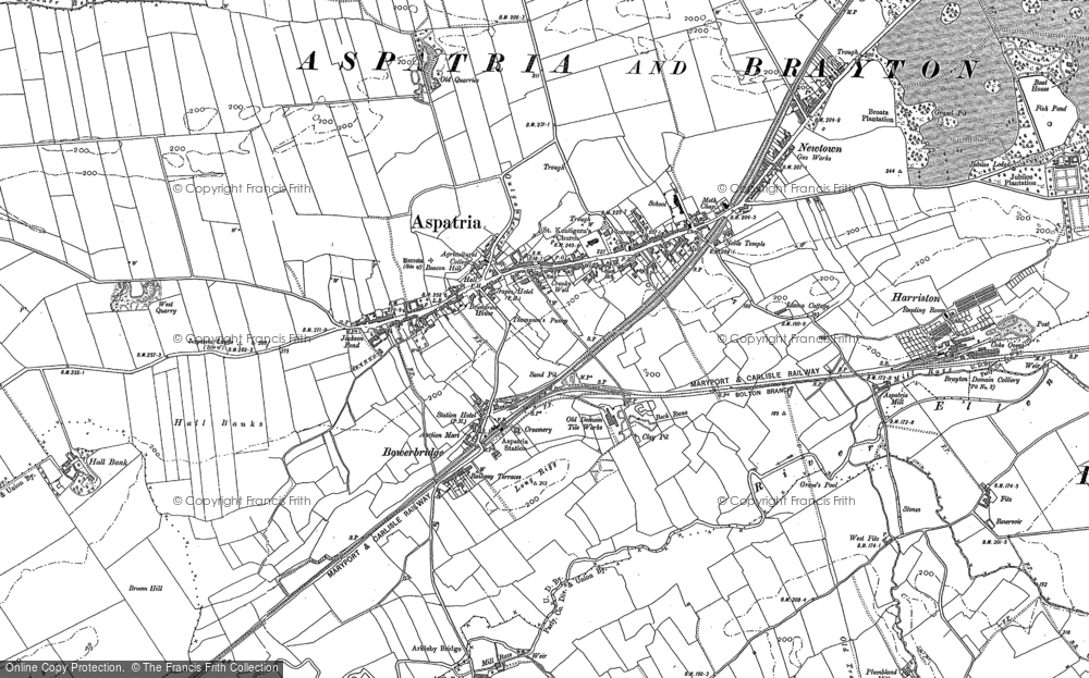 Old Map of Historic Map covering Arkleby Mill in 1899