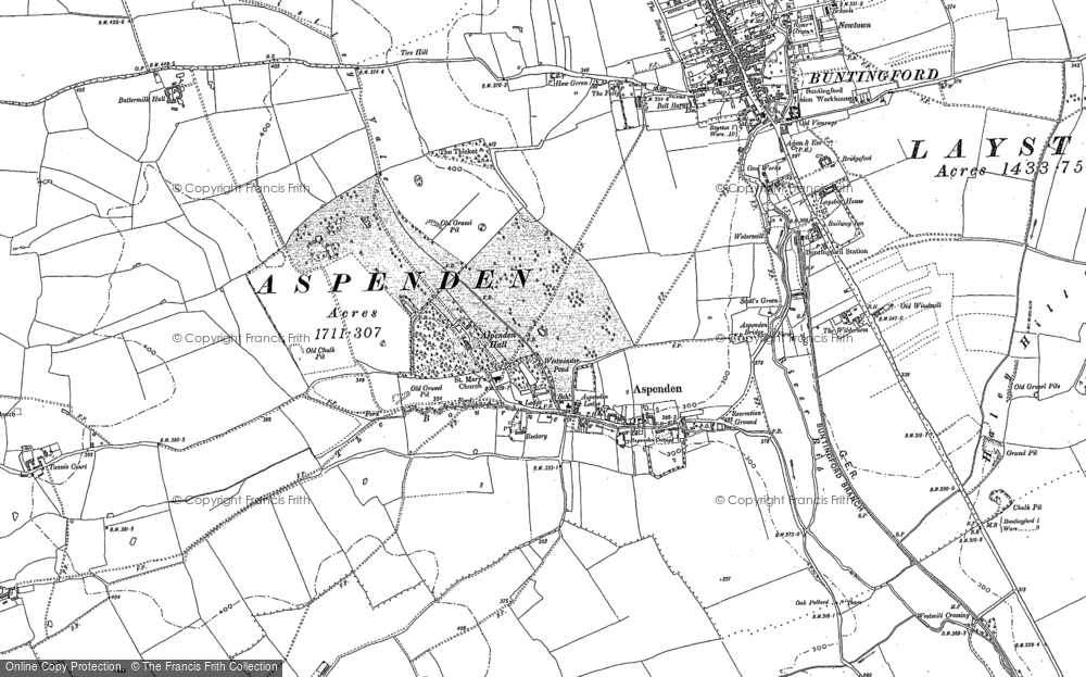 Old Map of Historic Map covering Tudor Stud in 1896