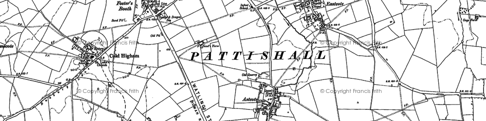 Old map of Astcote in 1883