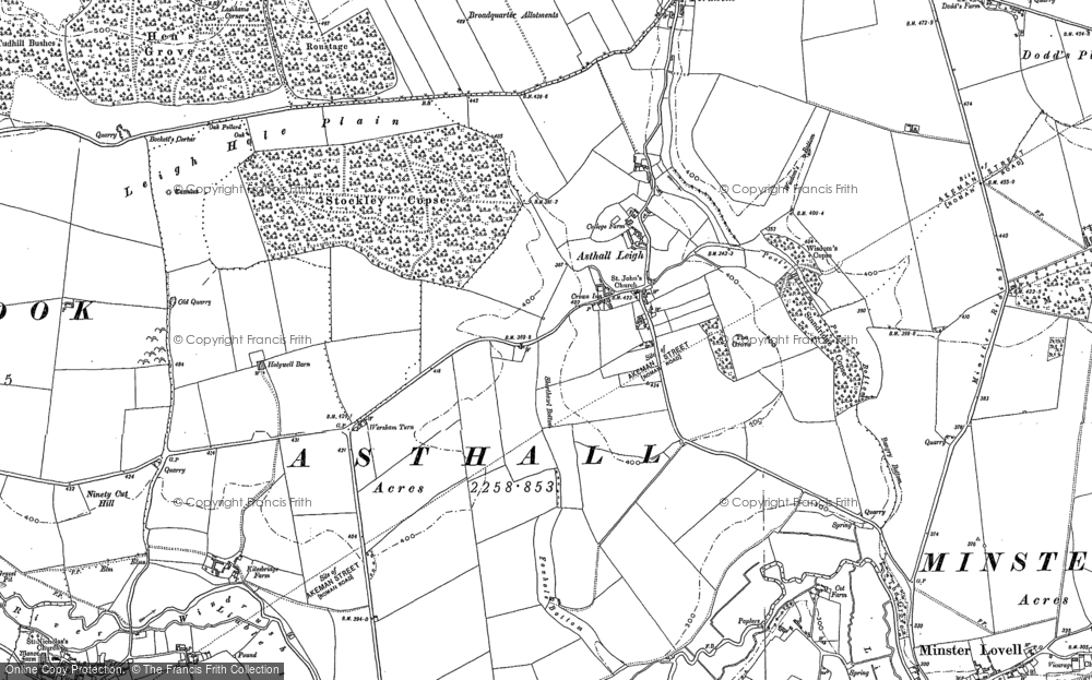 Old Map of Asthall Leigh, 1898 in 1898