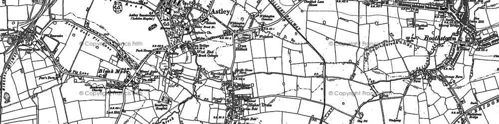 Old map of Lower Green in 1891