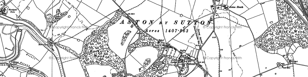 Old map of Aston Lodge in 1897