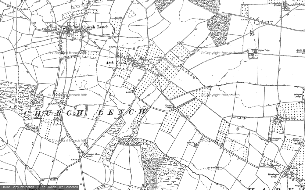Old Map of Atch Lench, 1884 - 1903 in 1884