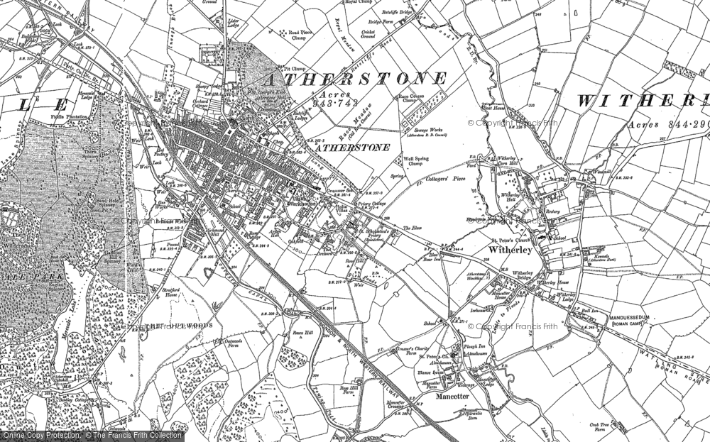 Old Map of Atherstone, 1901 in 1901
