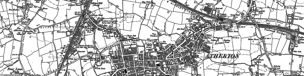 Old map of Hindsford in 1892