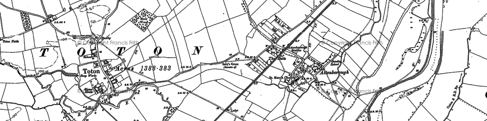 Old map of Attenborough in 1899