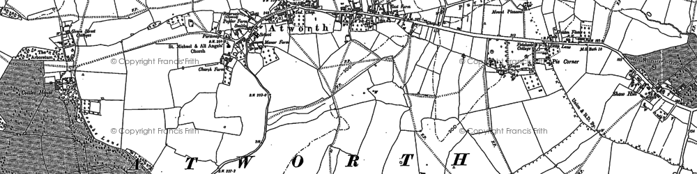 Old map of Atworth in 1919