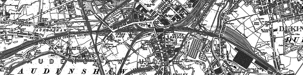 Old map of Guide Bridge in 1906