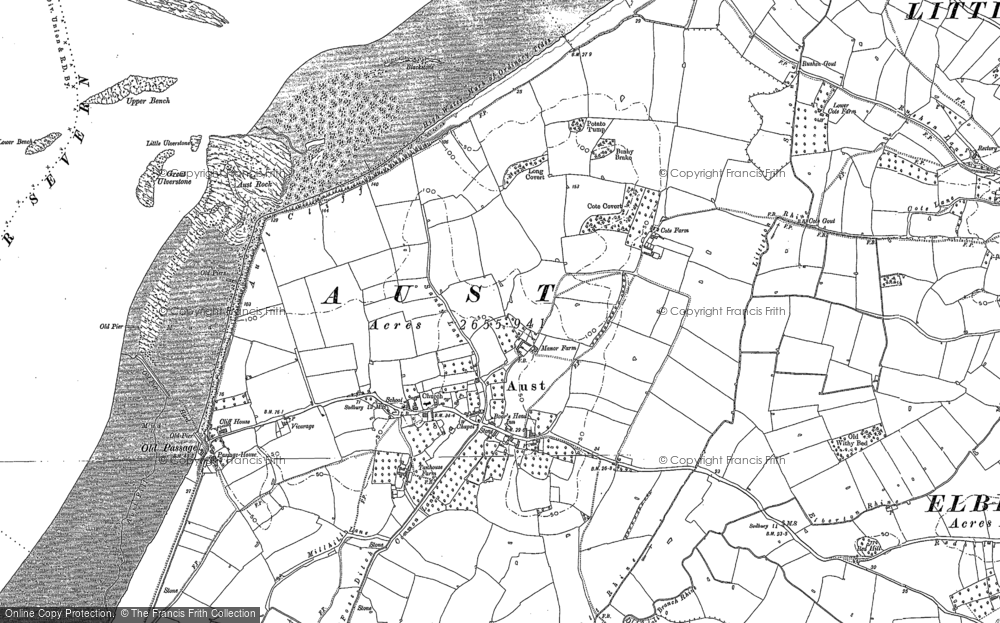 Old Map of Historic Map covering Old Passage in 1900