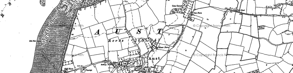 Old map of Aust Cliff in 1900