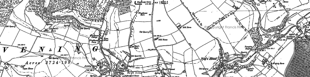 Old map of Avening Park in 1882