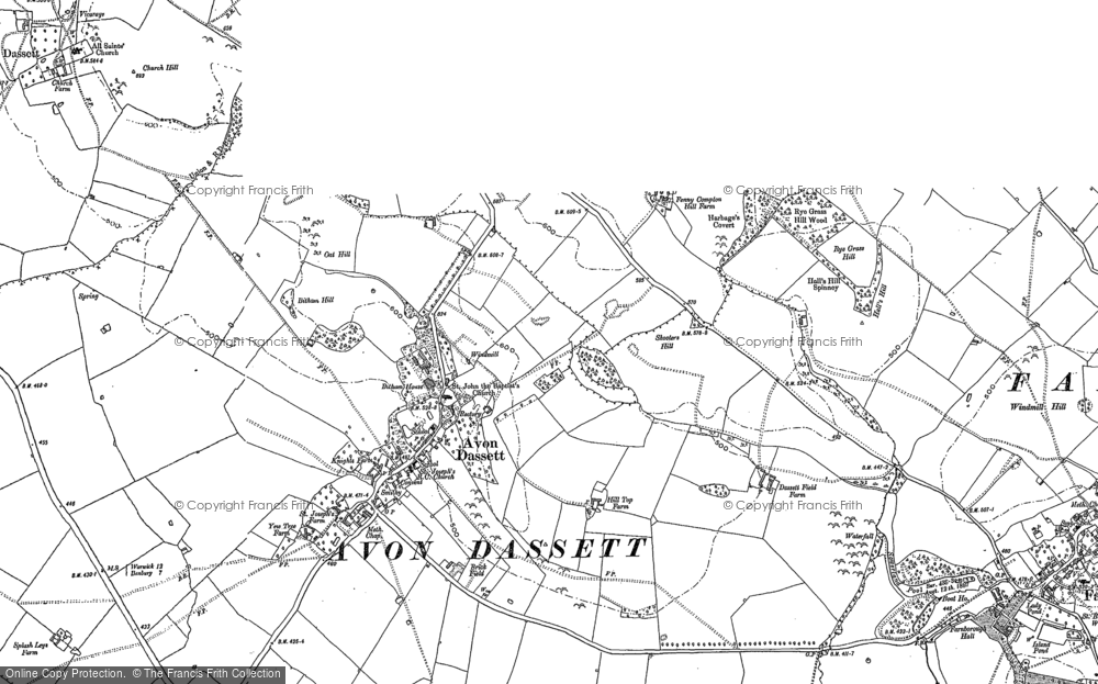 Old Map of Historic Map covering Bitham Hill in 1885