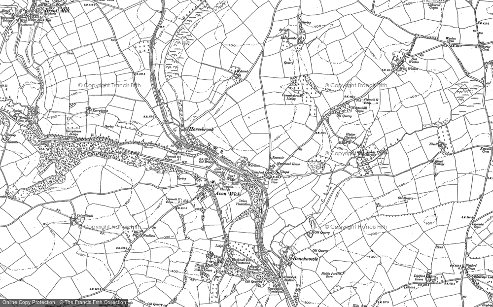 Old Map of Historic Map covering Horsebrook in 1886