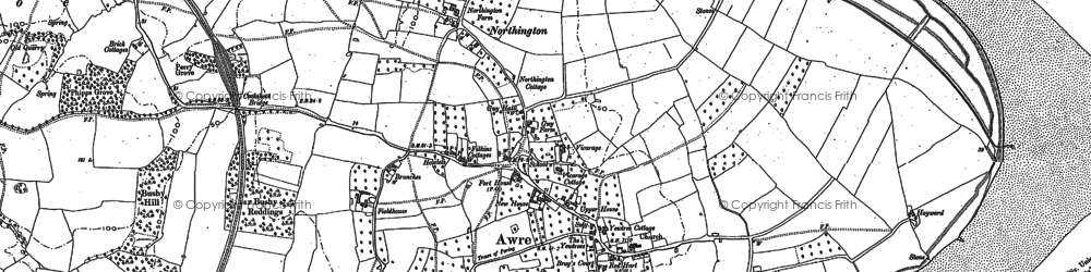 Old map of Awre in 1879