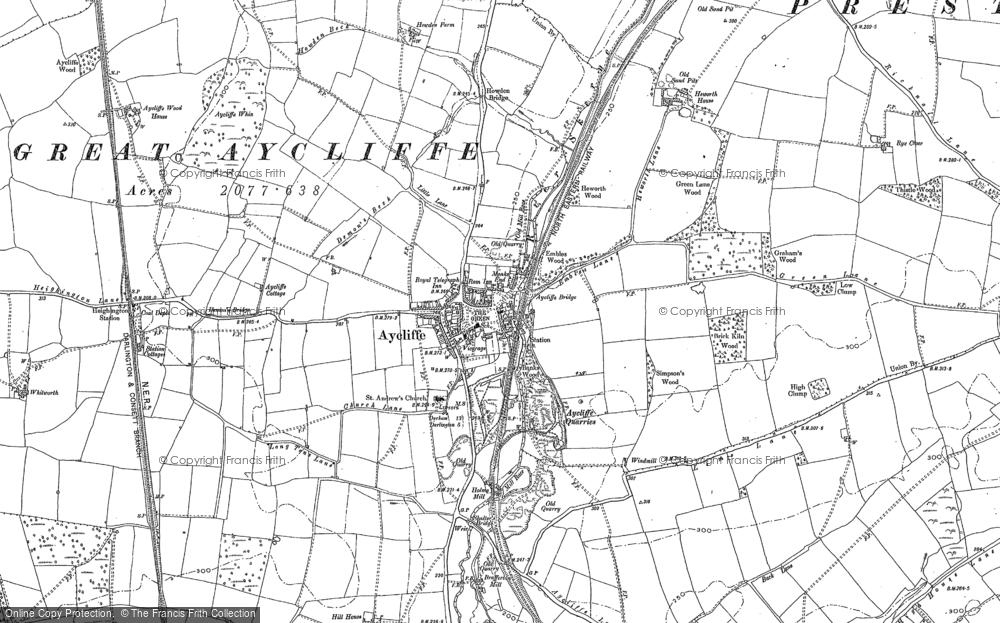 Old Map of Aycliffe Village, 1896 in 1896