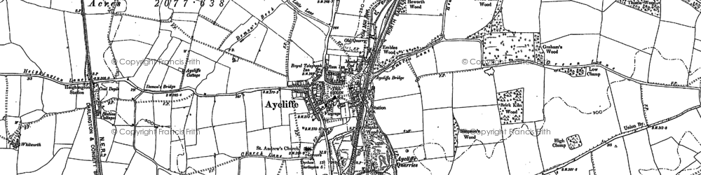 Old map of Aycliffe Village in 1896