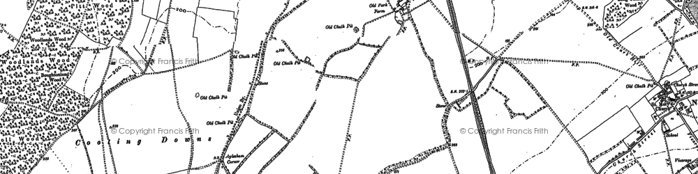 Old map of Adisham in 1896