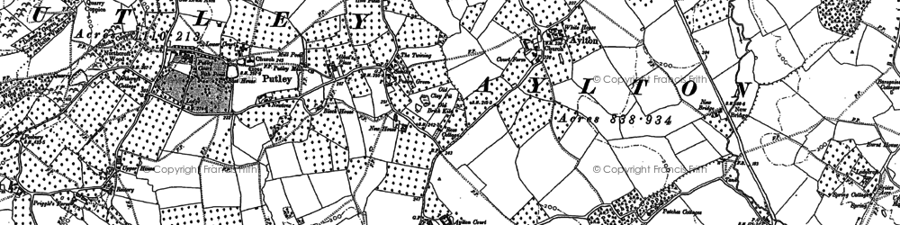 Old map of Aylton in 1886