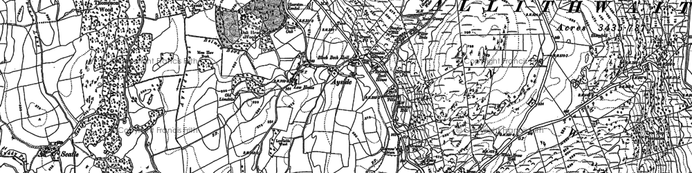 Old map of Ayside in 1911