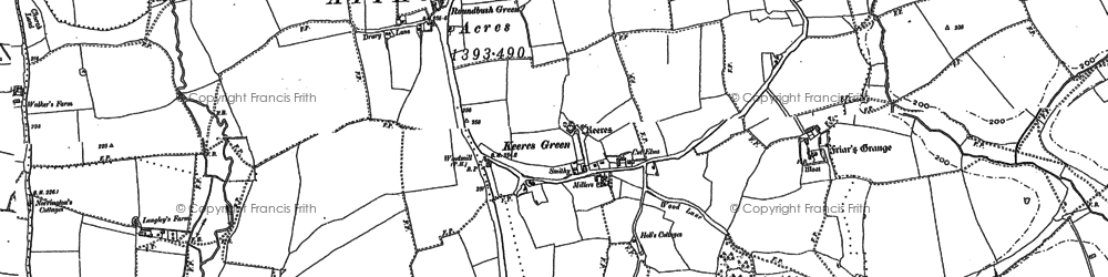 Old map of Aythorpe Roding in 1895