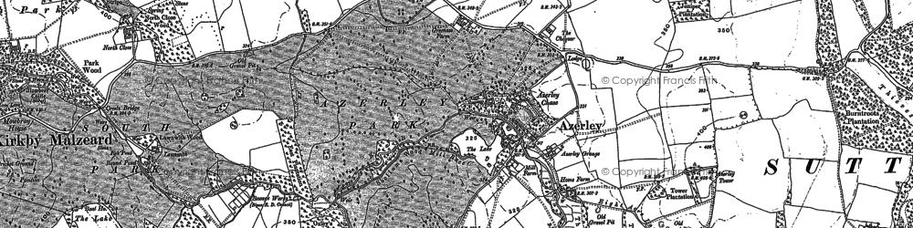 Old map of Azerley in 1890