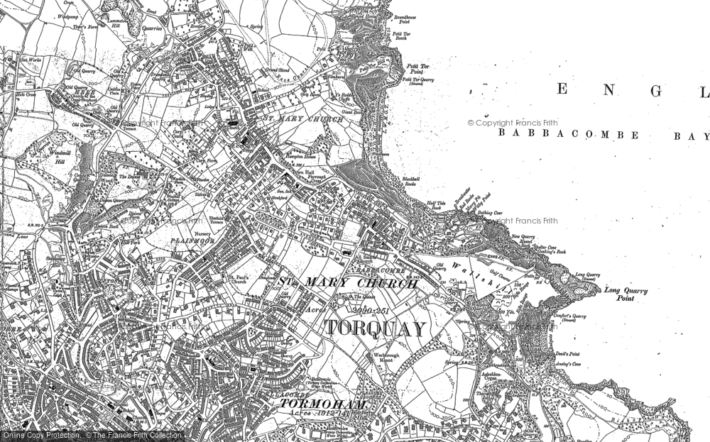 Old Map of Babbacombe, 1904 in 1904