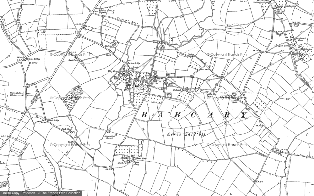 Old Map of Historic Map covering Wimble Toot in 1885