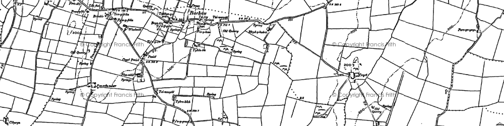 Old map of Bryn-gwyddon in 1887